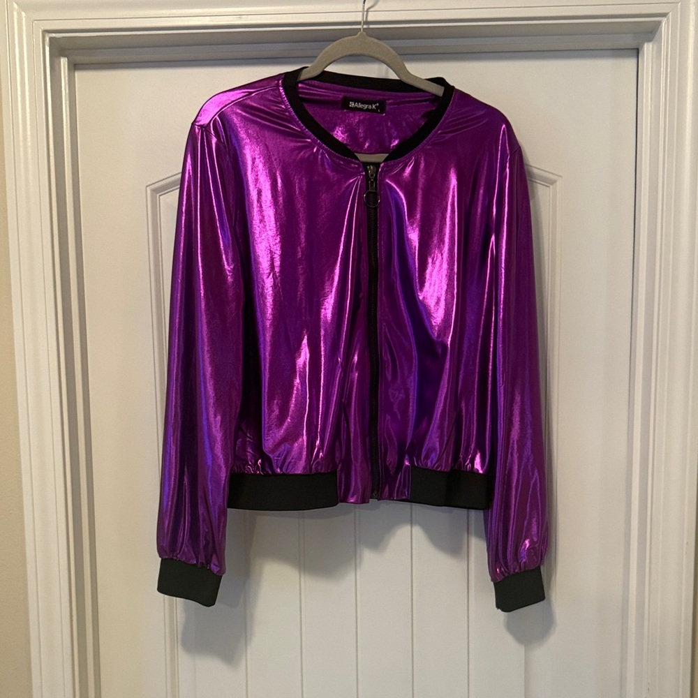 Metallic Purple Bomber Jacket